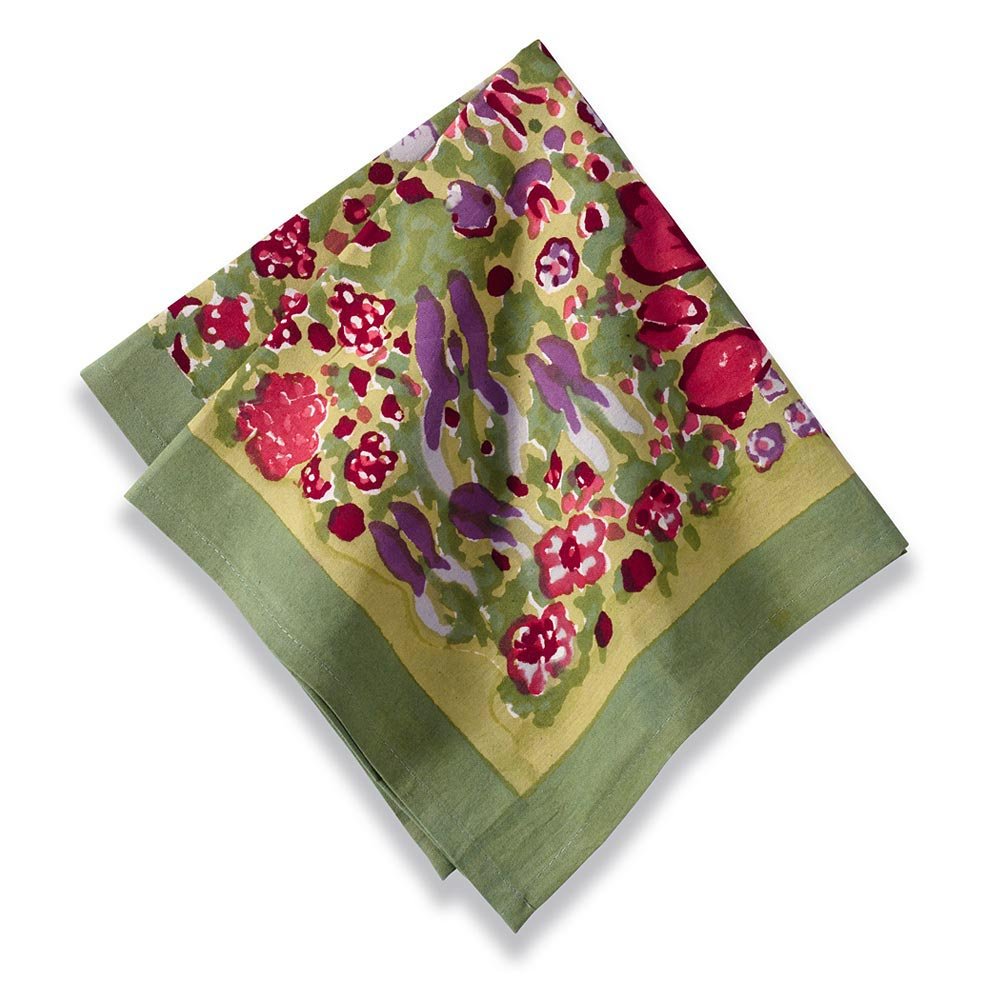Couleur Nature 19-inches by 19-inches Jardine Napkin Red/Green Set of 6