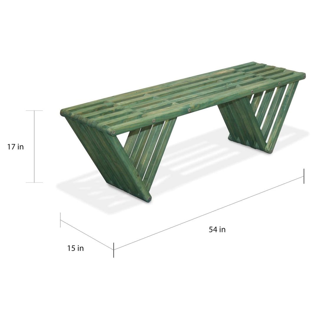 Wood Backless Bench, Modern style L 54" x15" deep x 17" Tall