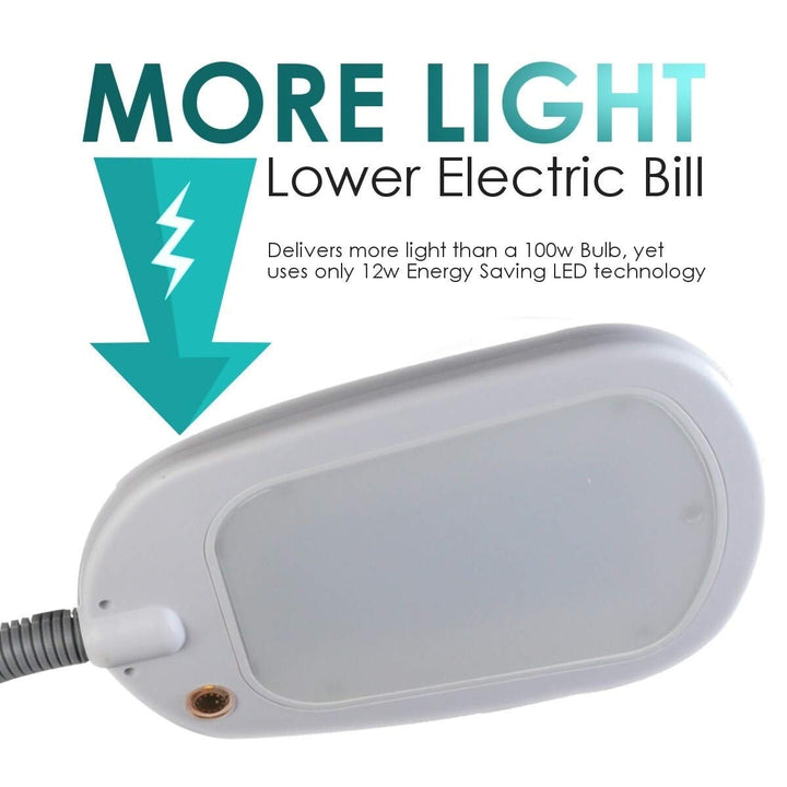 Led Bright Reader Natural Daylight Full Spectrum Floor Lamp Grey New Slimmer - Diamond Home USA