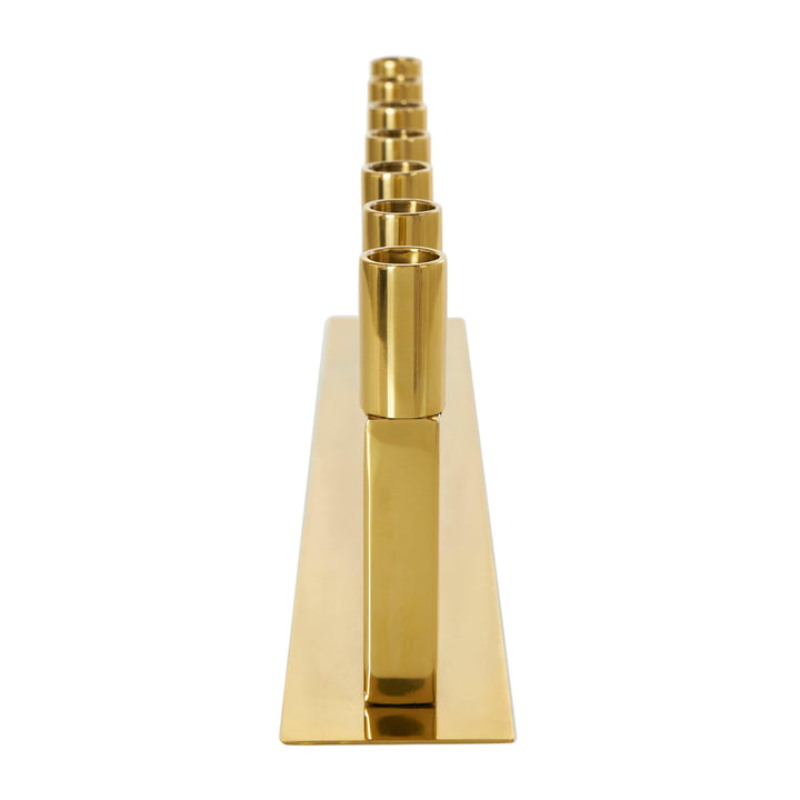 Gold Stainless Steel 7 Candle Candelabra with Rectangular Frame Medium - Diamond Home USA