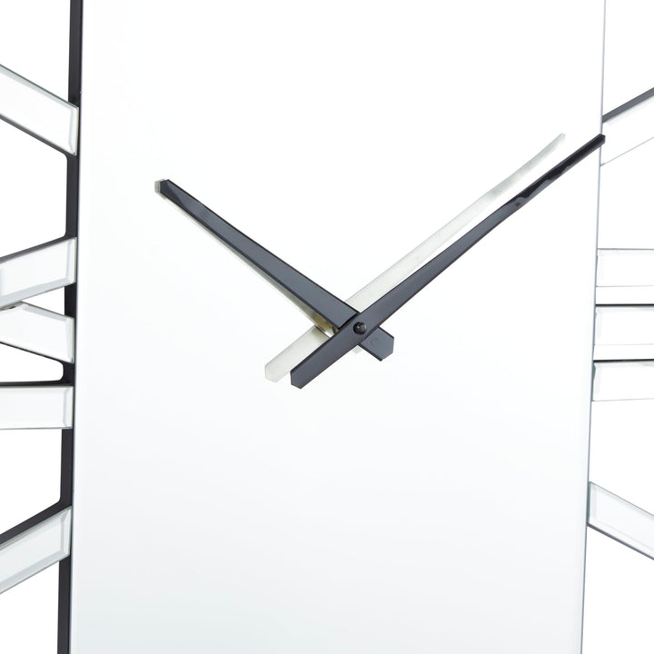 Silver Glass Wall Clock - Diamond Home USA