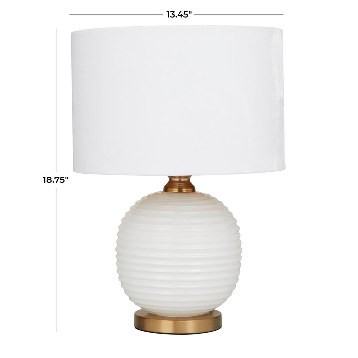 White Glass Modern Accent Lamp 13 X 19 Contemporary Energy Efficient - Diamond Home USA
