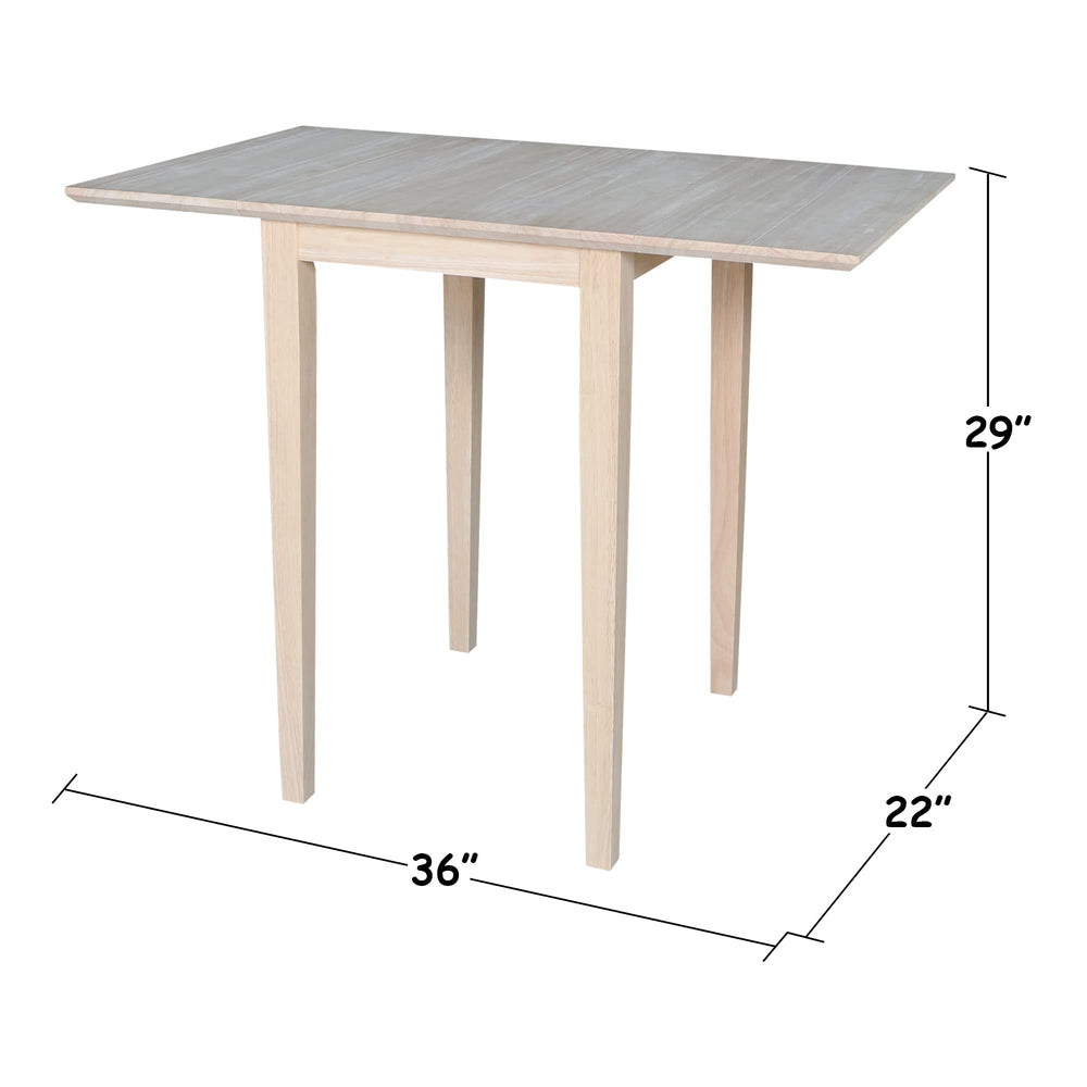 International Concepts Small Drop-leaf Table Unfinished - Diamond Home USA