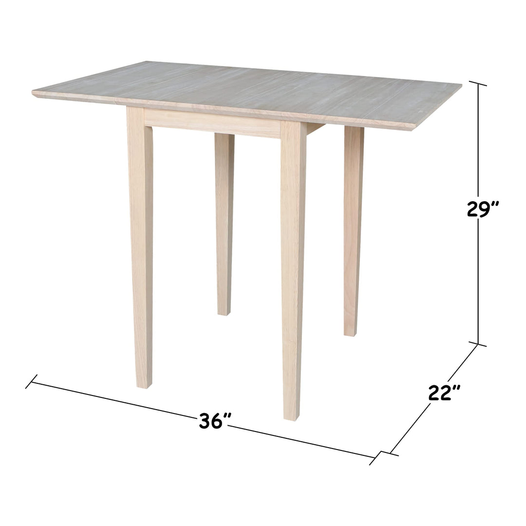 International Concepts Small Drop-leaf Table Unfinished - Diamond Home USA