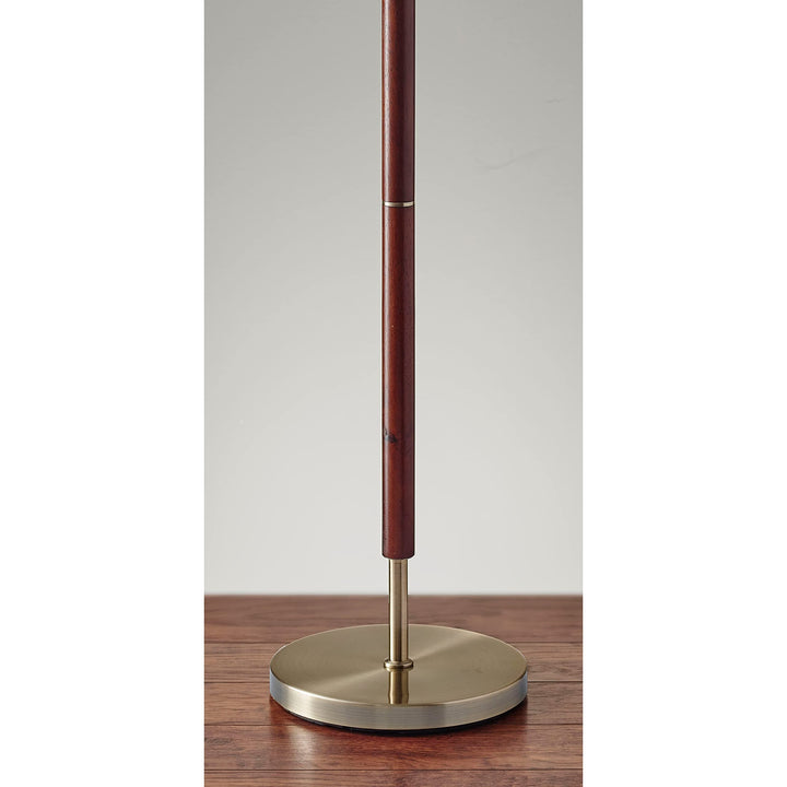 Walnut and Antique Brass Floor Lamp Brown Mid-Century Modern Contemporary - Diamond Home USA