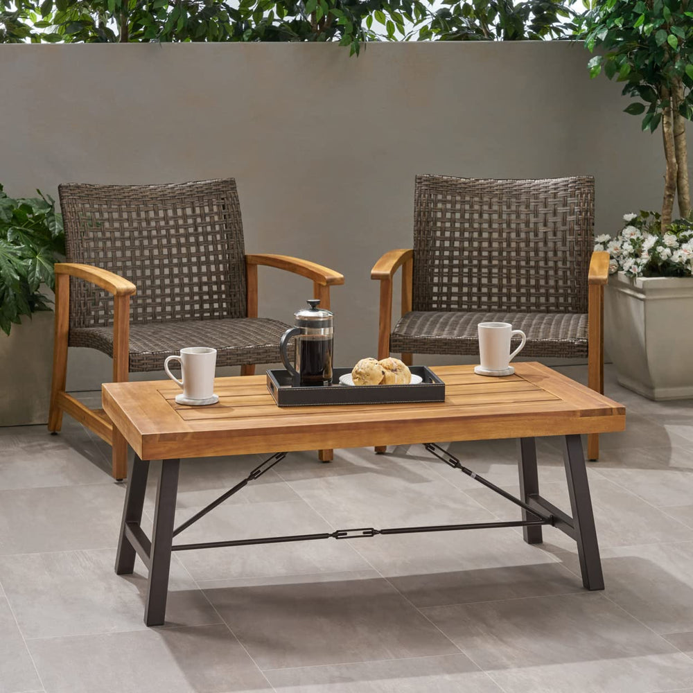 Christopher Knight Home Catriona Outdoor Acacia Wood Coffee Table Teak Finish - Diamond Home USA