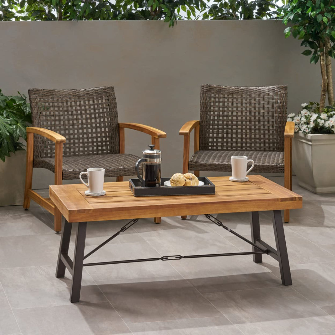Christopher Knight Home Catriona Outdoor Acacia Wood Coffee Table Teak Finish - Diamond Home USA