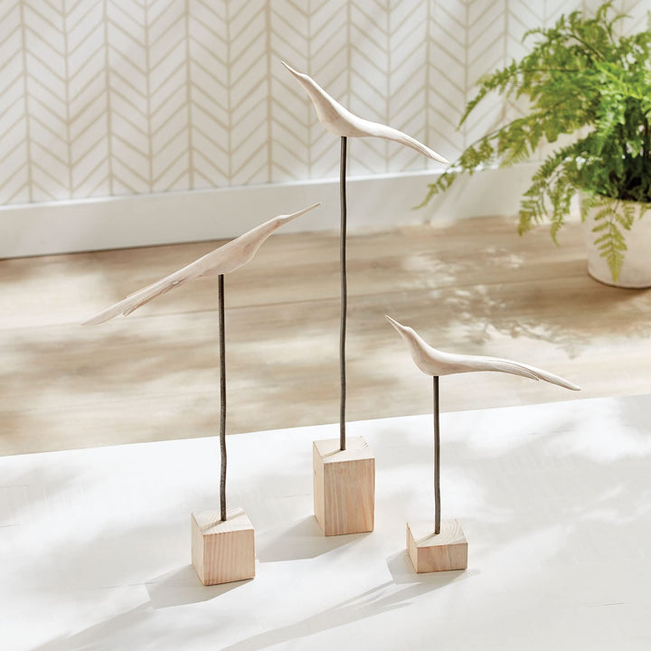 The Flock Set of 3 White Farmhouse Wood Antique - Diamond Home USA