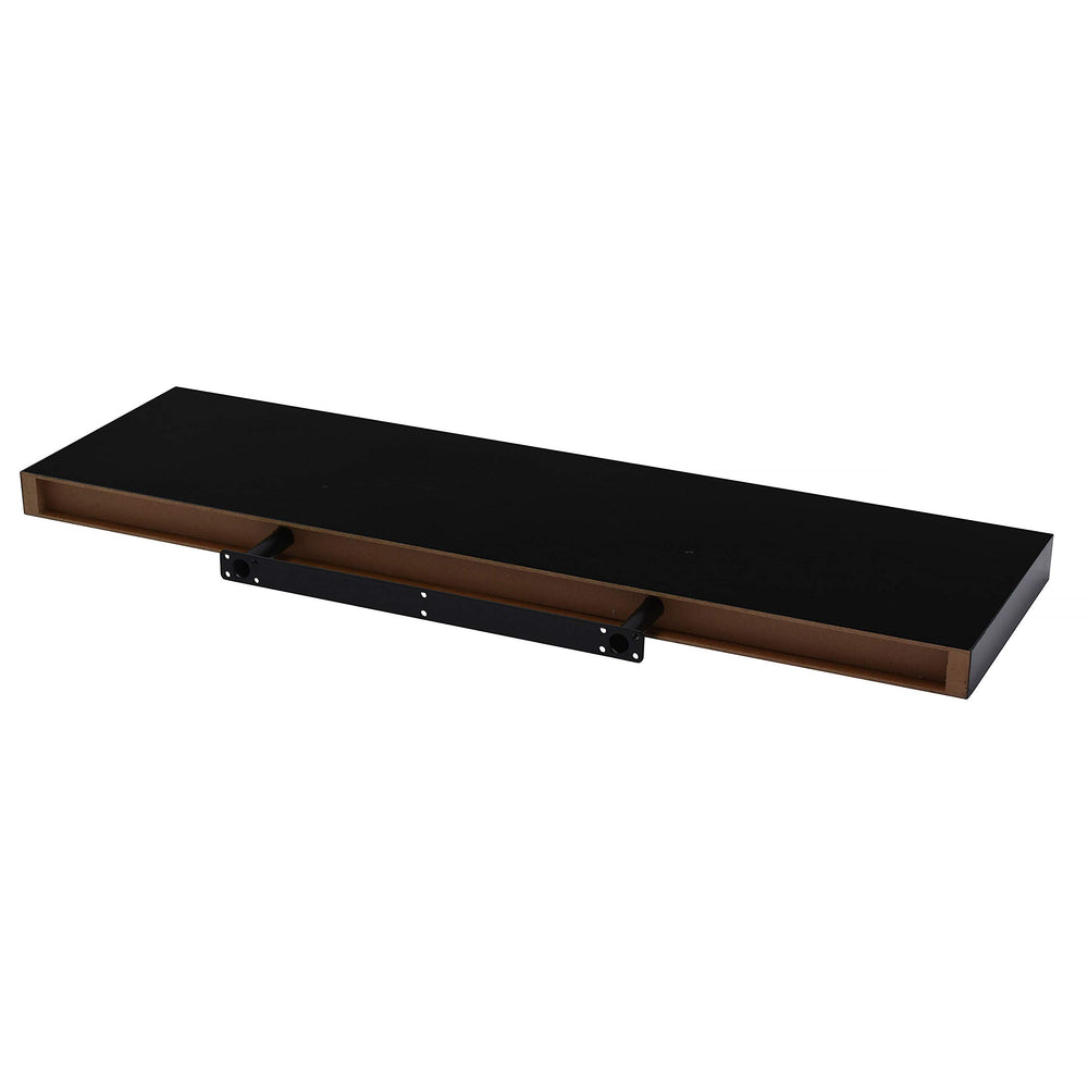 High Gloss Black Wood Shelf Particle Board Plastic - Diamond Home USA