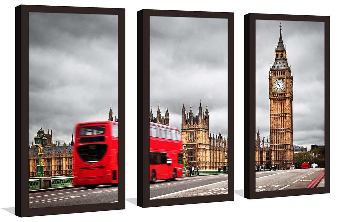 Picture Perfect International London Framed Plexiglass Wall Art Set of 3 - Diamond Home USA