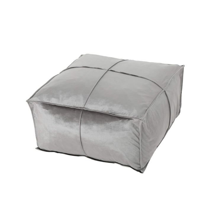Christopher Knight Home Cytheria Smoke Velvet Square Bean Bag Ottoman