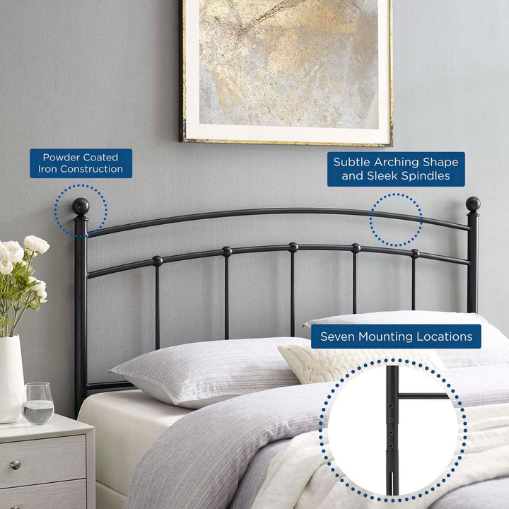 Modway Abigail Queen Metal Headboard in Black - Diamond Home USA