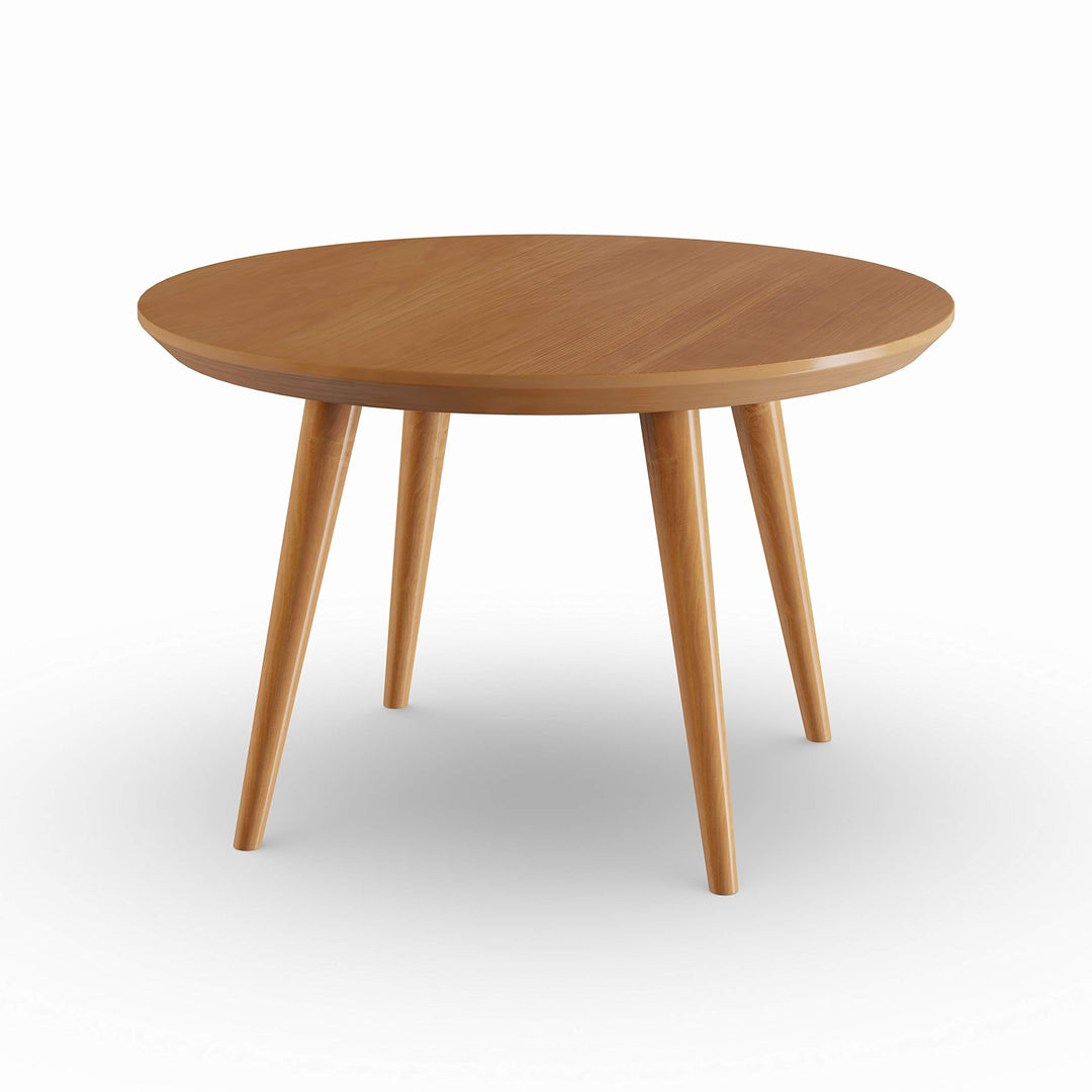Mid-Century Modern Round Coffee Table with Solid Cherry Wood Top Tan Natural - Diamond Home USA