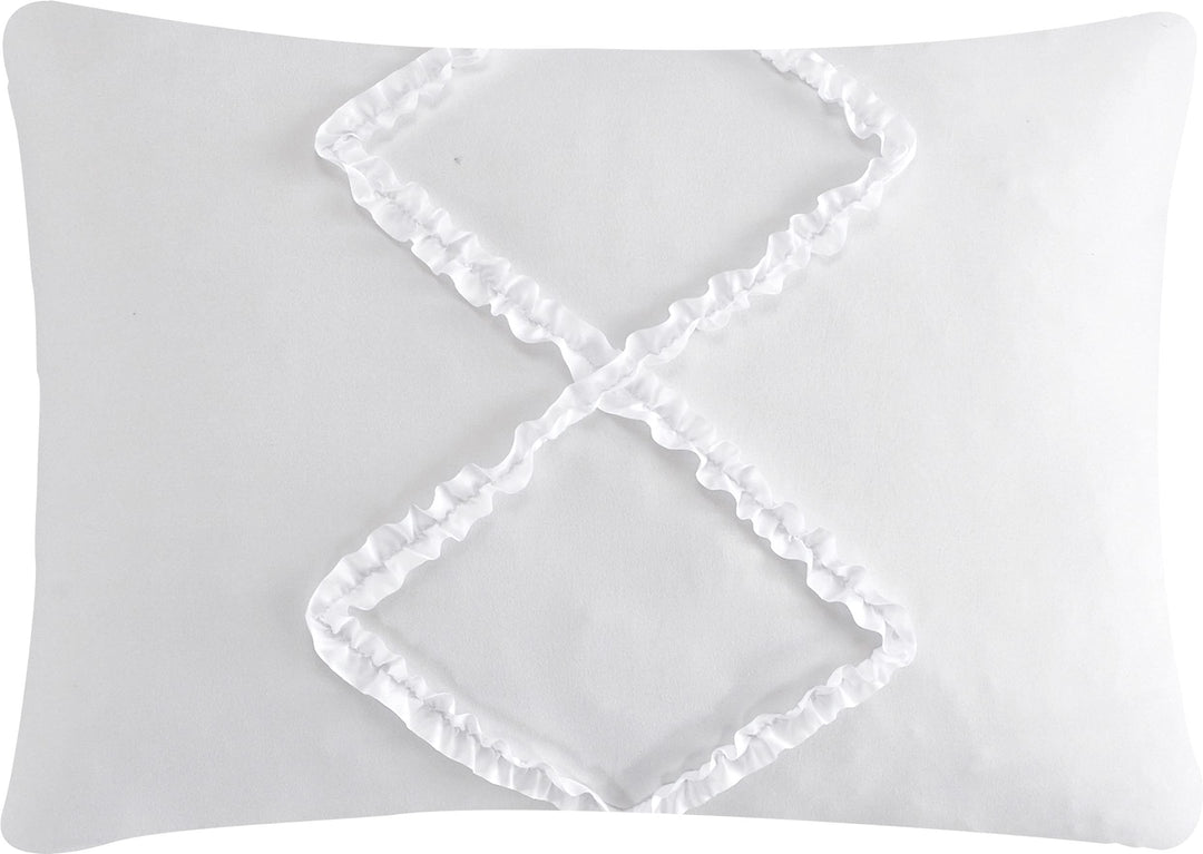 Grand Avenue Ali 7 Piece Comforter Set White Queen 100% Polyester - Diamond Home USA