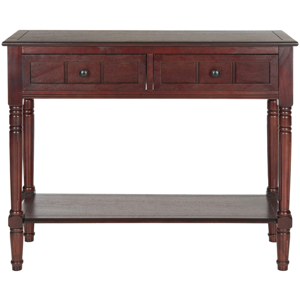 Dark Cherry 2-Drawer Console Table Transitional Rectangle Wood - Diamond Home USA