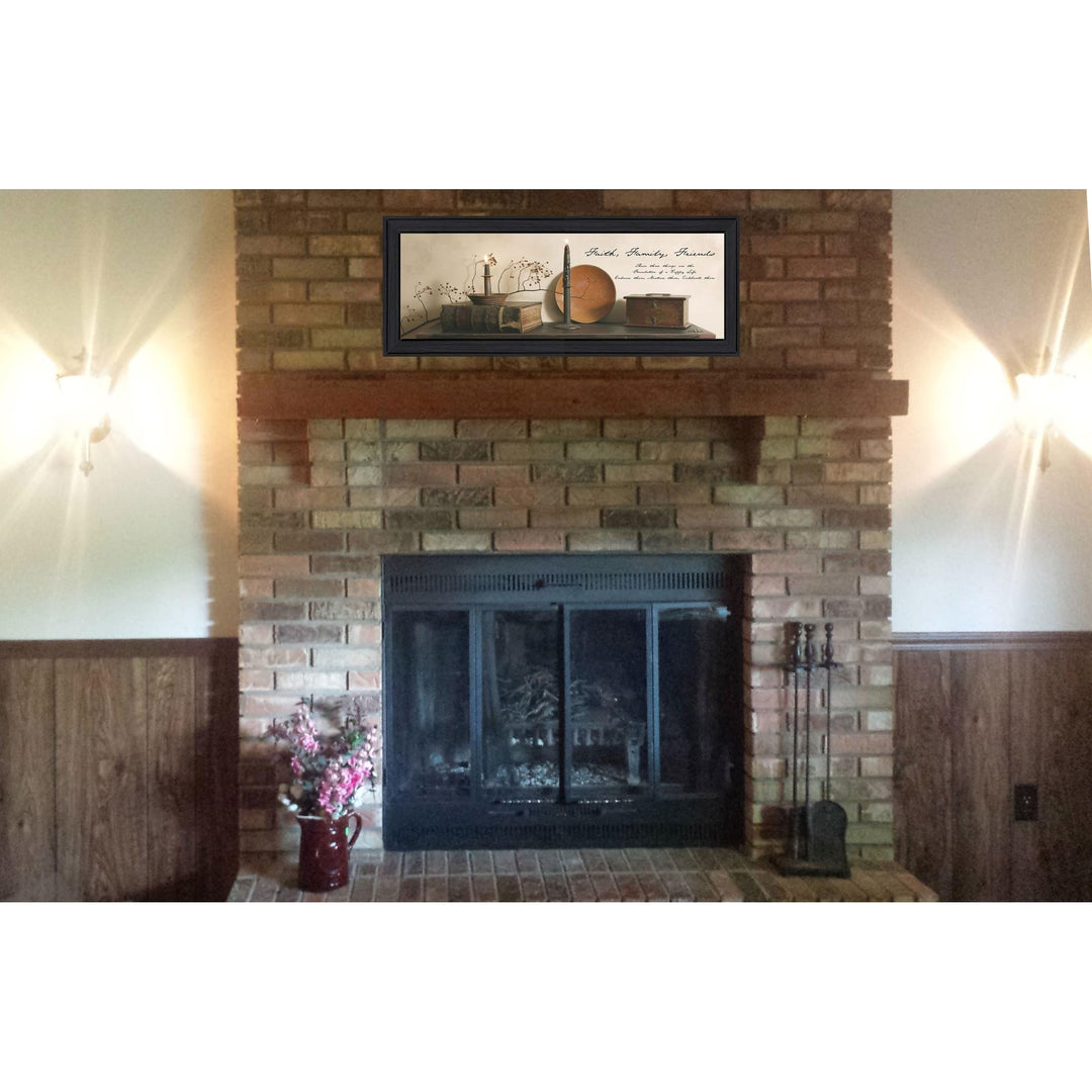 "Faith Family and Friends" By Billy Jacobs Printed Wall Art Ready To Hang Framed - Diamond Home USA