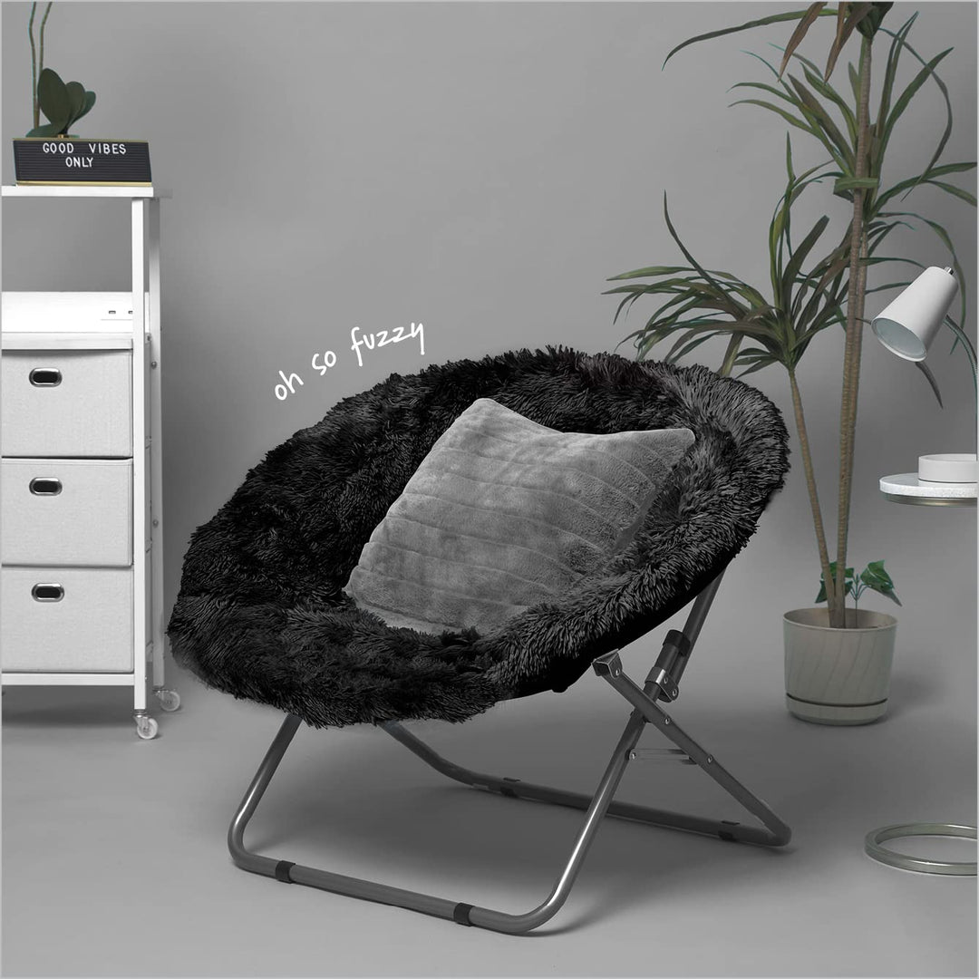 Urban Lifestyle Oversized Mongolian Faux Fur Saucer Chair