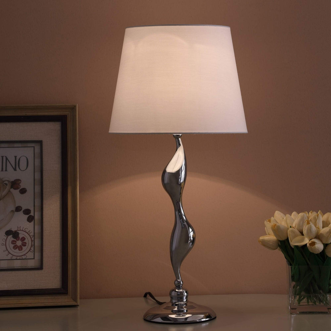 Art Silhouette Silver Table Lamp Modern Contemporary