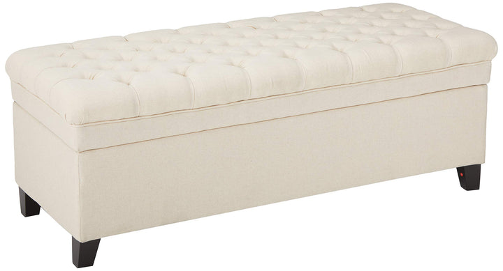 Christopher Knight Home Juliana Fabric Storage Ottoman Beige