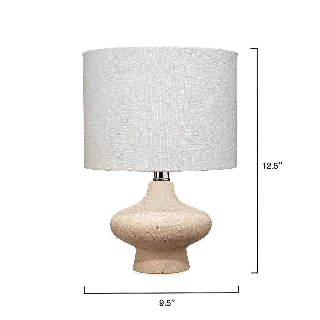 Ceramic Table Lamp Beige Mid-Century Modern Contemporary Nickel - Diamond Home USA