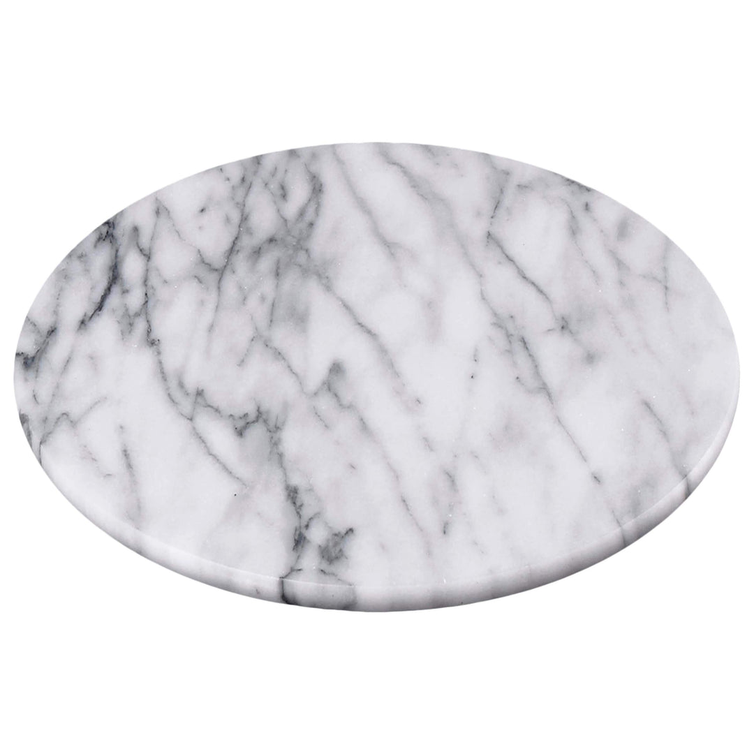 White Marble 8" Trivet Cheese Board Stoneware