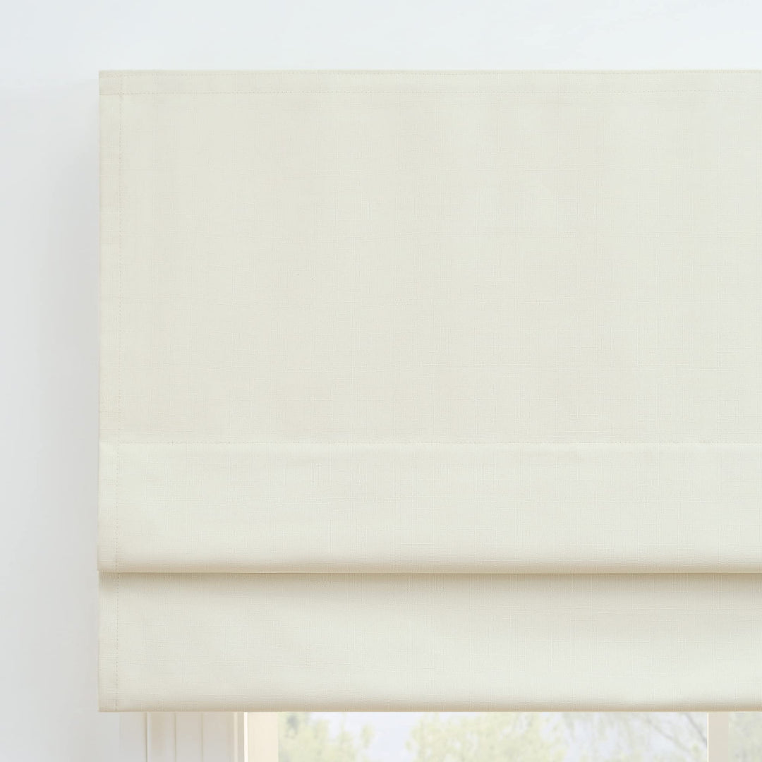 ECLIPSE Kylie Total Privacy Blackout Cordless Lined Window Roman Shade for 27x64 - Ivory - Diamond Home USA