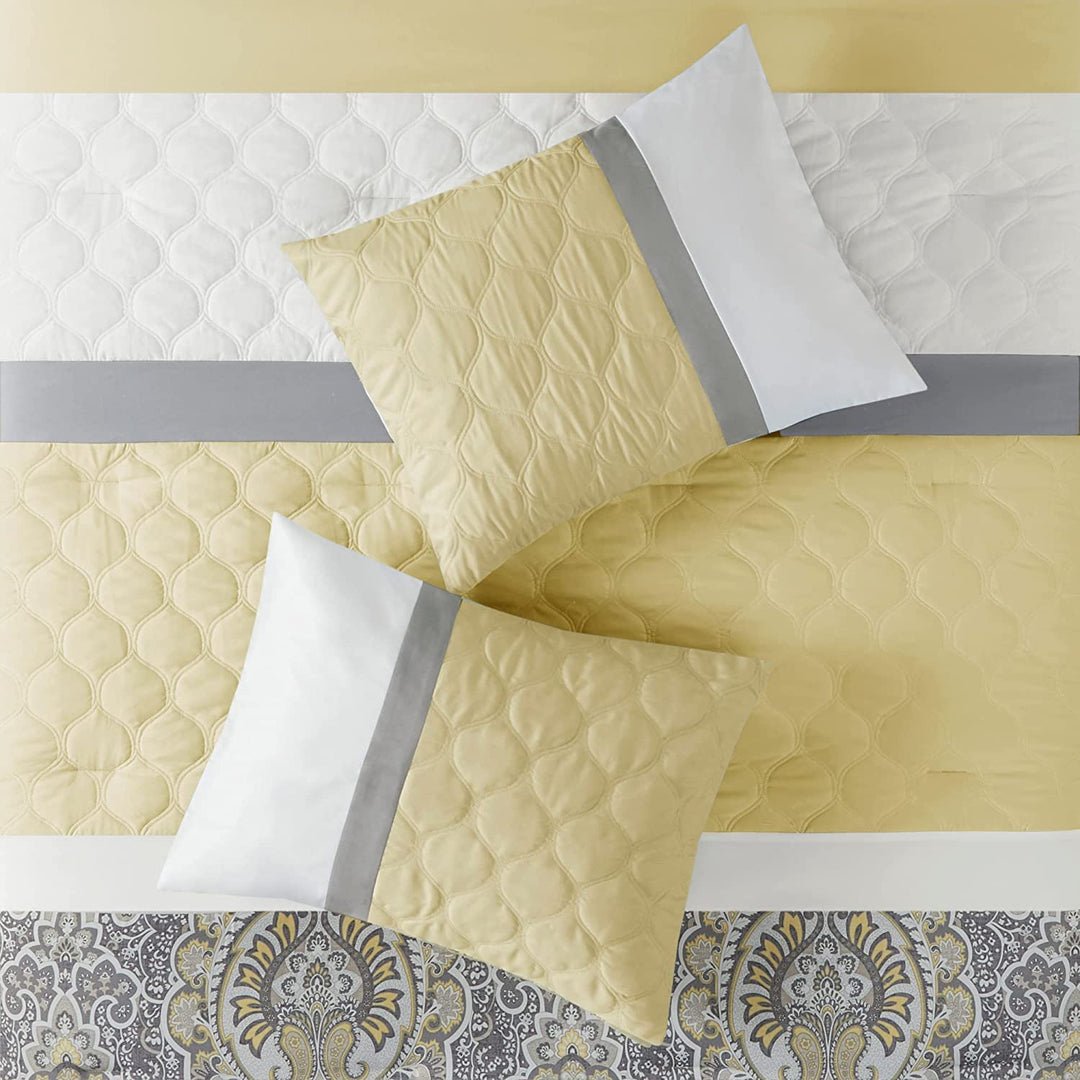 510 DESIGN Luxe Quilted Comforter Set Modern Transitional Design All Season Down