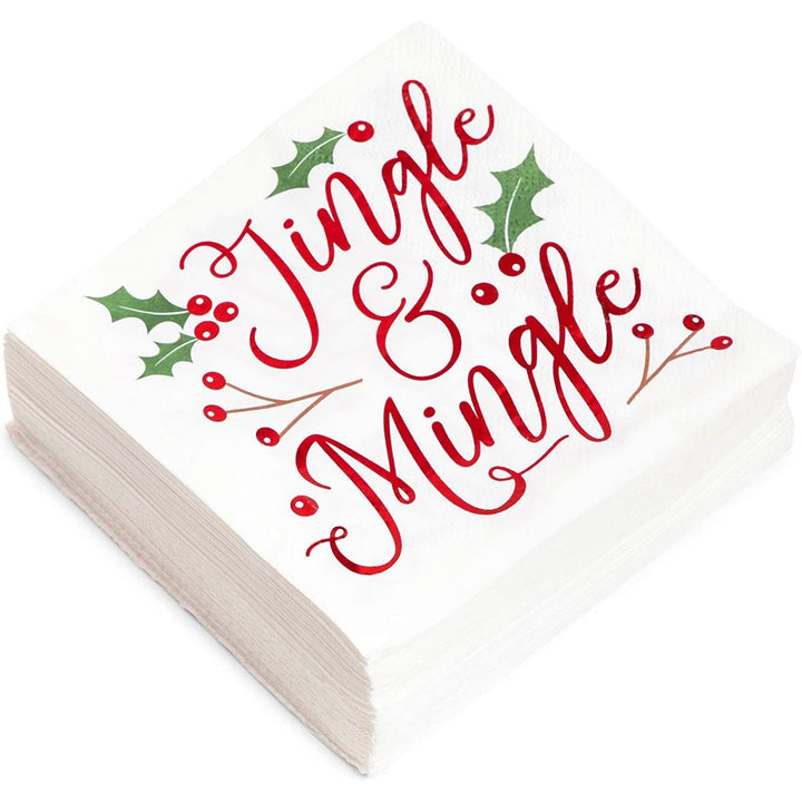 Christmas Cocktail Napkins Jingle and Mingle Holiday rty Supplies (5 X 5 50
