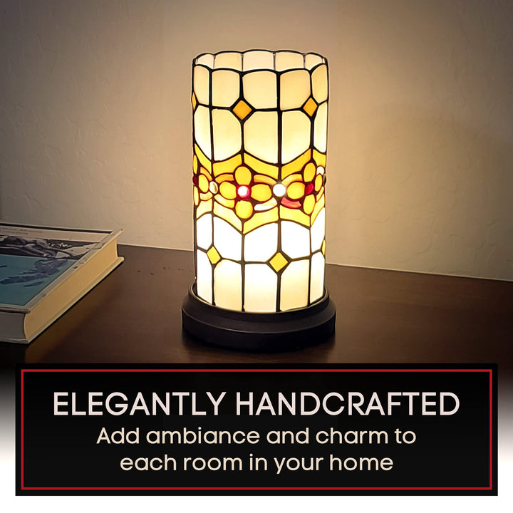 Amora Floral Decorative Desk Lamps - Tiffany Accent Lamp with Mosaic Lamp Shades - Diamond Home USA