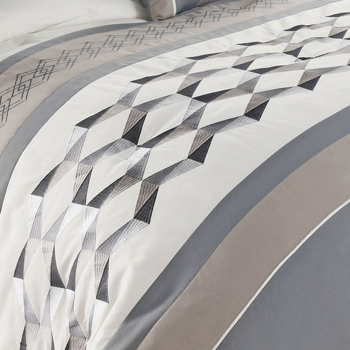 Riverbrook Home Country Manor Comforter Set King Beren - Blue/Tan/Ivory 7 - Diamond Home USA