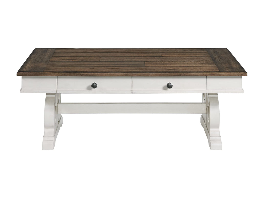 Intercon Drake Rustic White & French Oak Coffee Tables - Diamond Home USA