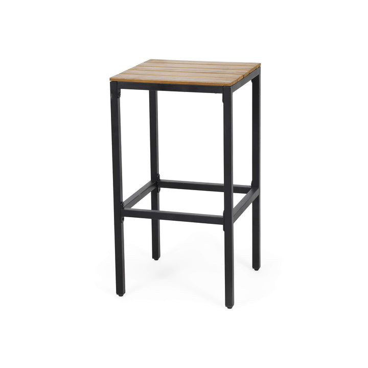 Christopher Knight Home Frieda Outdoor Modern Industrial Acacia Wood Bar Black + Teak + Black Metal - Diamond Home USA