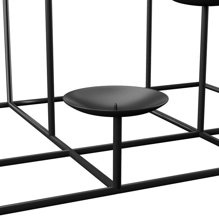 SEI Furniture 9 Candle Wrought Iron Candelabra Matte Black - Diamond Home USA