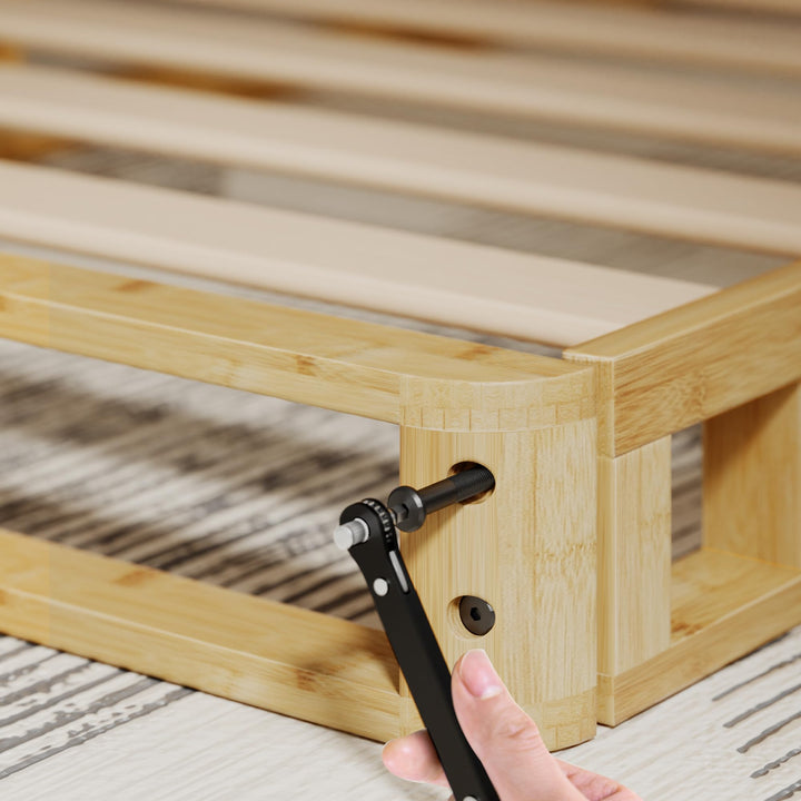 ZINUS Edgar 4 Inch Bamboo Box Spring Mattress Foundation Sturdy Bamboo Structure