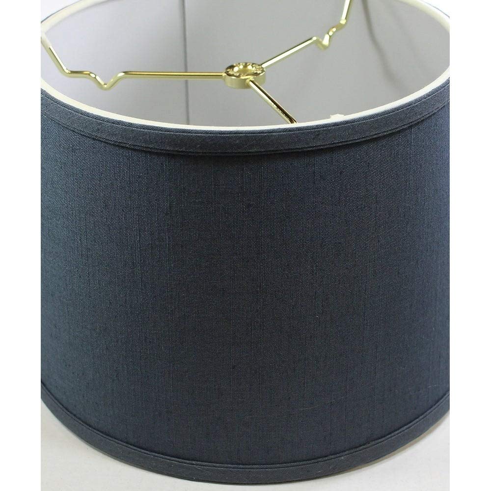 Hardback Shallow Drum Lamp Shade 10x12x8 Textured Slate Blue Modern Contemporary - Diamond Home USA