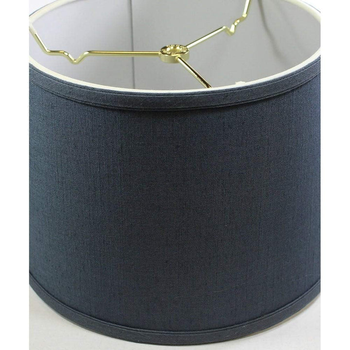 Hardback Shallow Drum Lamp Shade 10x12x8 Textured Slate Blue Modern Contemporary - Diamond Home USA