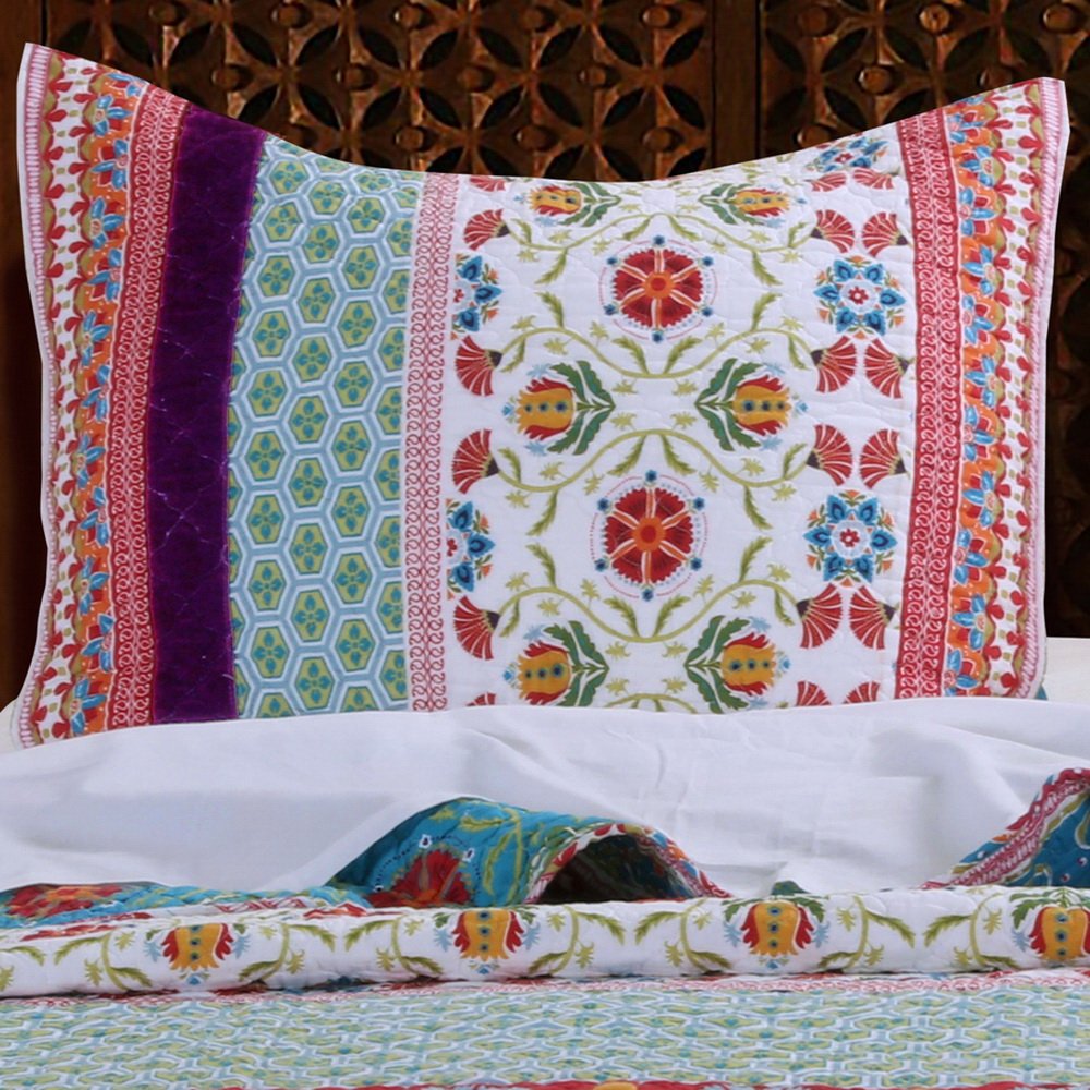 Greenland Home Thalia Quilted Bedding Set 3-Piece Tango One Set