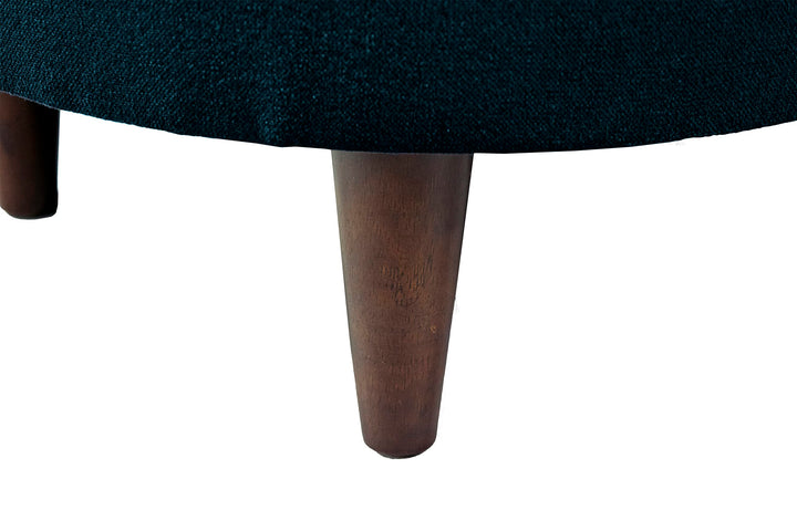 MJL Furniture Designs Sophia Collection Dawson Series Contemporary Round Ottoman Dark Blue - Diamond Home USA