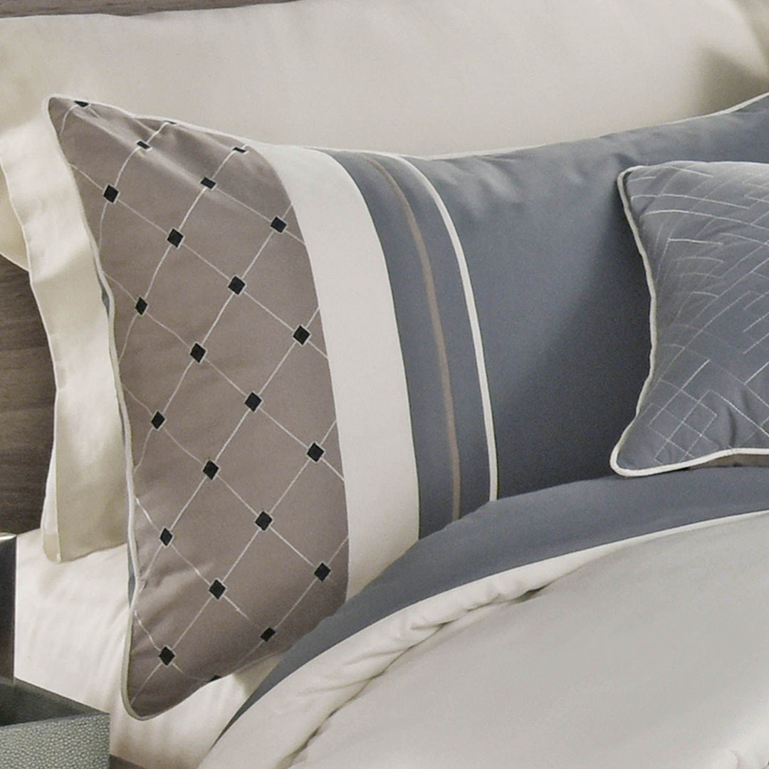 Riverbrook Home Country Manor Comforter Set King Beren - Blue/Tan/Ivory 7 - Diamond Home USA