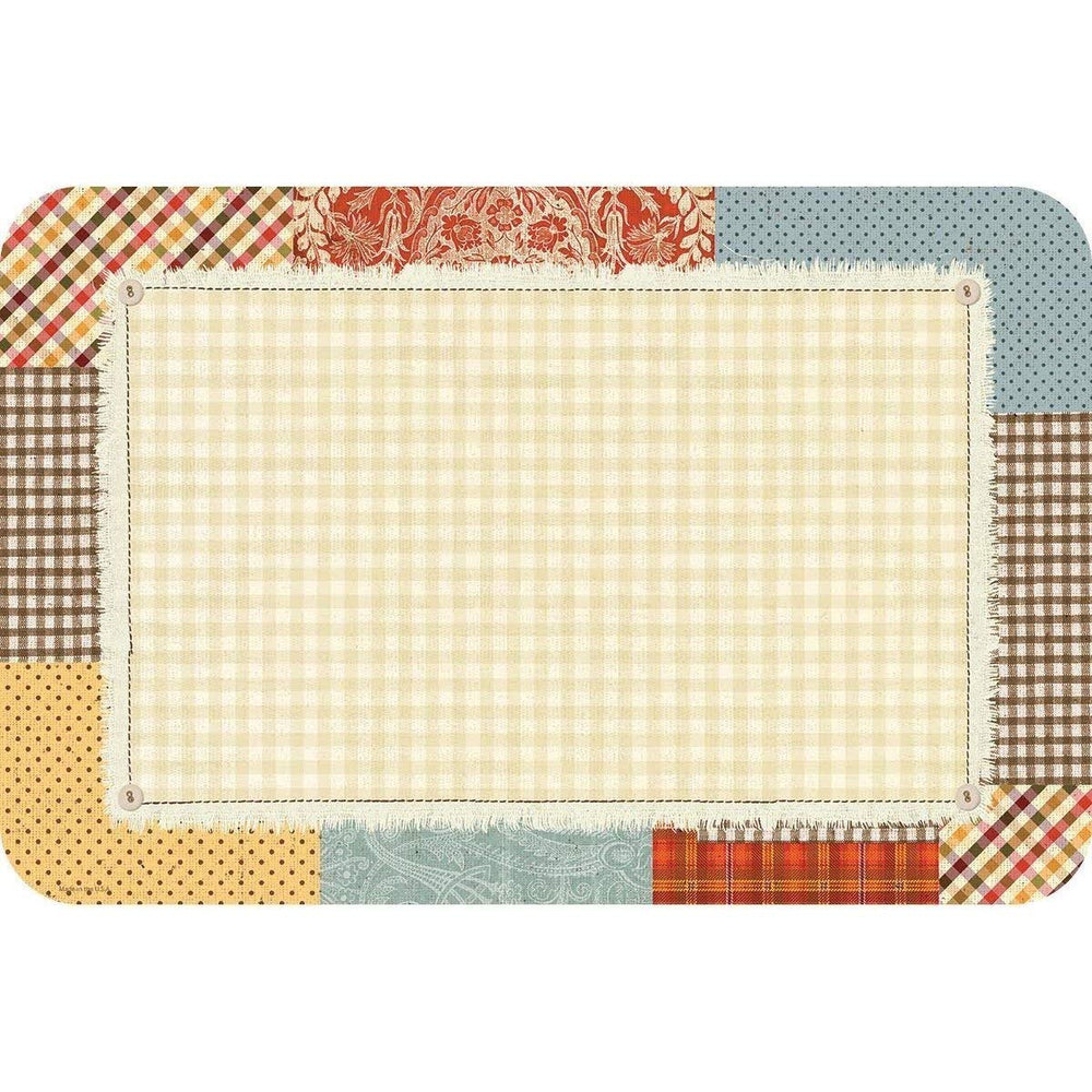 Reversible lastic Wipe Clean lacemats -atchwork Cafe (Set of 4) Multi Color - Diamond Home USA