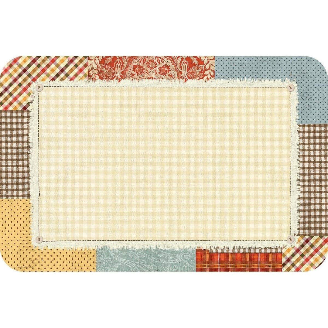 Reversible lastic Wipe Clean lacemats -atchwork Cafe (Set of 4) Multi Color - Diamond Home USA