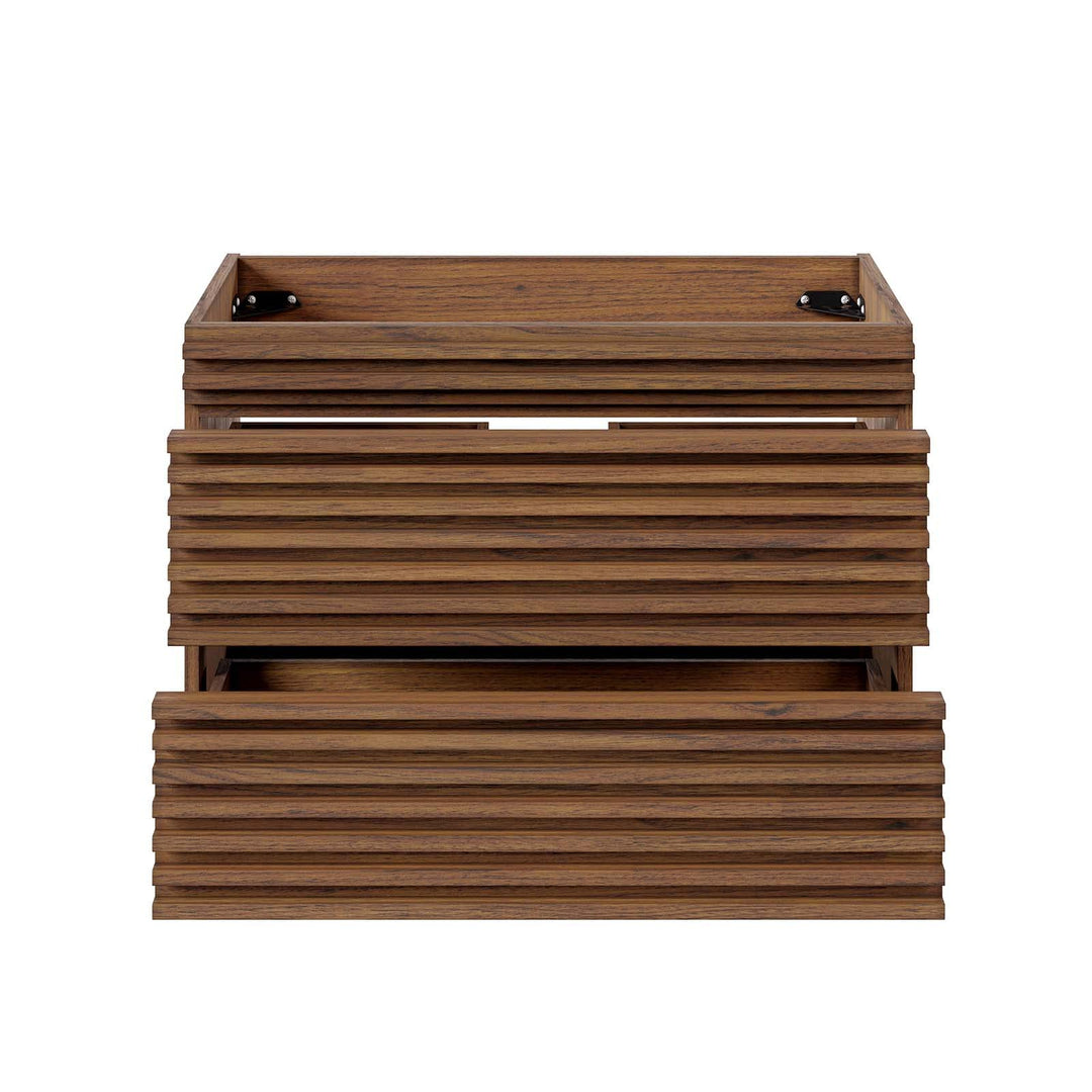 Modway Render 30" Wall-Mount Bathroom Vanity in Walnut - Sink Basin Not Included - Diamond Home USA