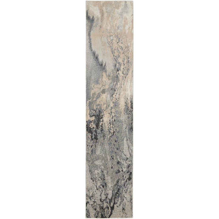 Nourison Maxell Modern Abstract Grey 2'2" x 10' Area Rug (10' Runner) 2'2" x 10' - Grey