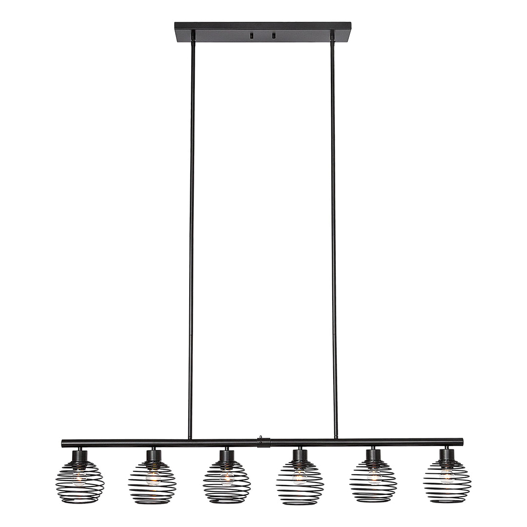 Modern 6-Light Classic Black Kitchen Island Linear Lights W49.21*d5.51*h8.66 - Diamond Home USA