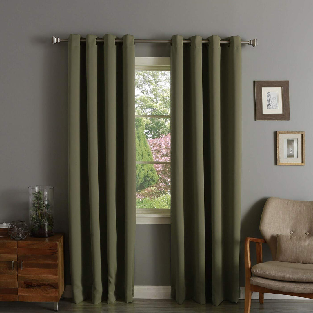 52x84inch 2 Piece Green Blackout Window Curtain Panel Pair Room Darkening Artichoke Green