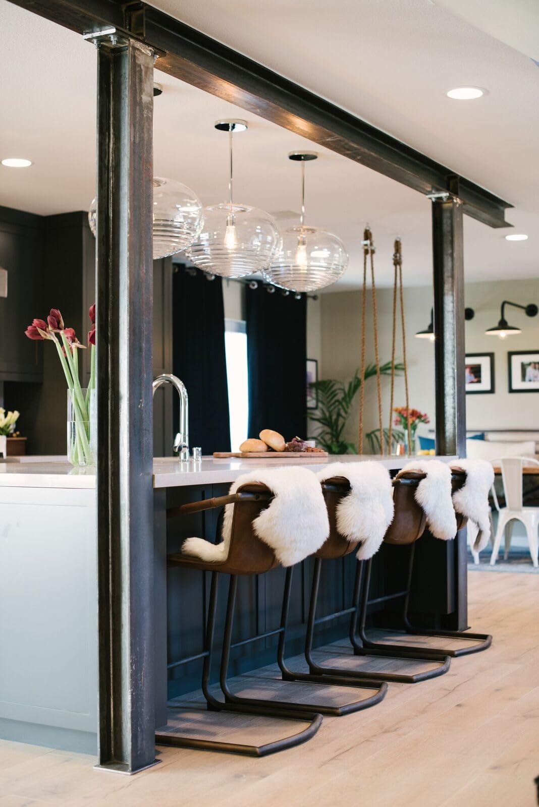 New Pacific Direct Indy PU Leather Counter Set of 2 Bar & Counter Stools Antique - Diamond Home USA