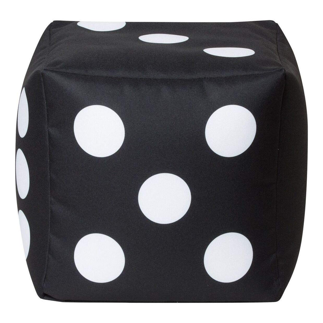 Cube Dice Bean Bag Pouf Black Modern Contemporary Polyester Polystyrene Beads - Diamond Home USA