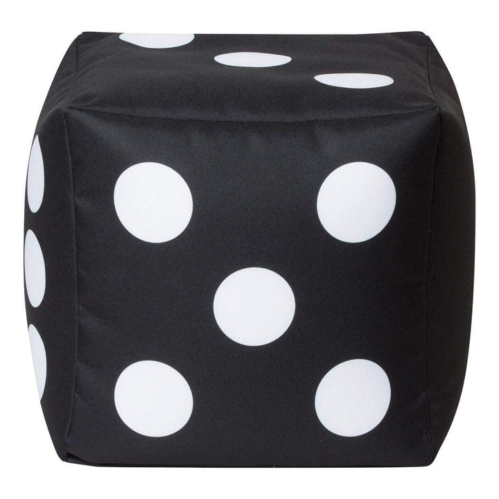 Cube Dice Bean Bag Pouf Black Modern Contemporary Polyester Polystyrene Beads - Diamond Home USA