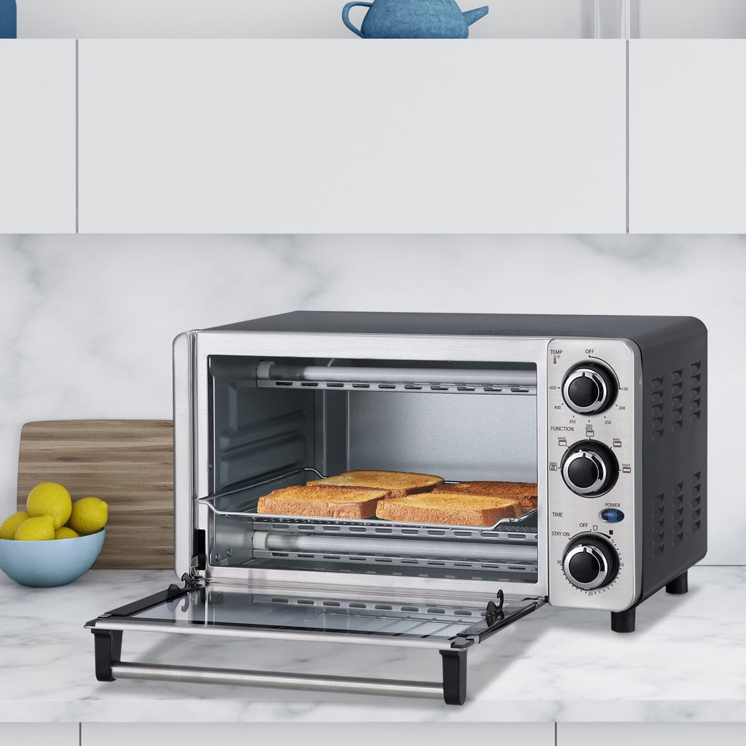 0.4 Cu Ft/12l 4 Slice Countertop Toaster Oven In Stainless Steel - Diamond Home USA