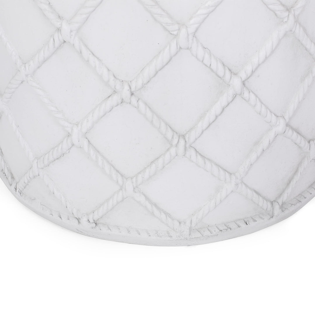 Tim Outdoor Lightweight Concrete Side Table White Modern Contemporary Round - Diamond Home USA